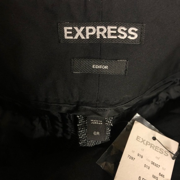 Express NWT Editor Flare Leg Trouser Dress Pants Womens Size 6 Black Low Rise - Picture 3 of 7